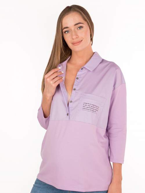 Рубашка EM комбинированная для беременных и кормящих; сиреневый (Арт. 80050770)