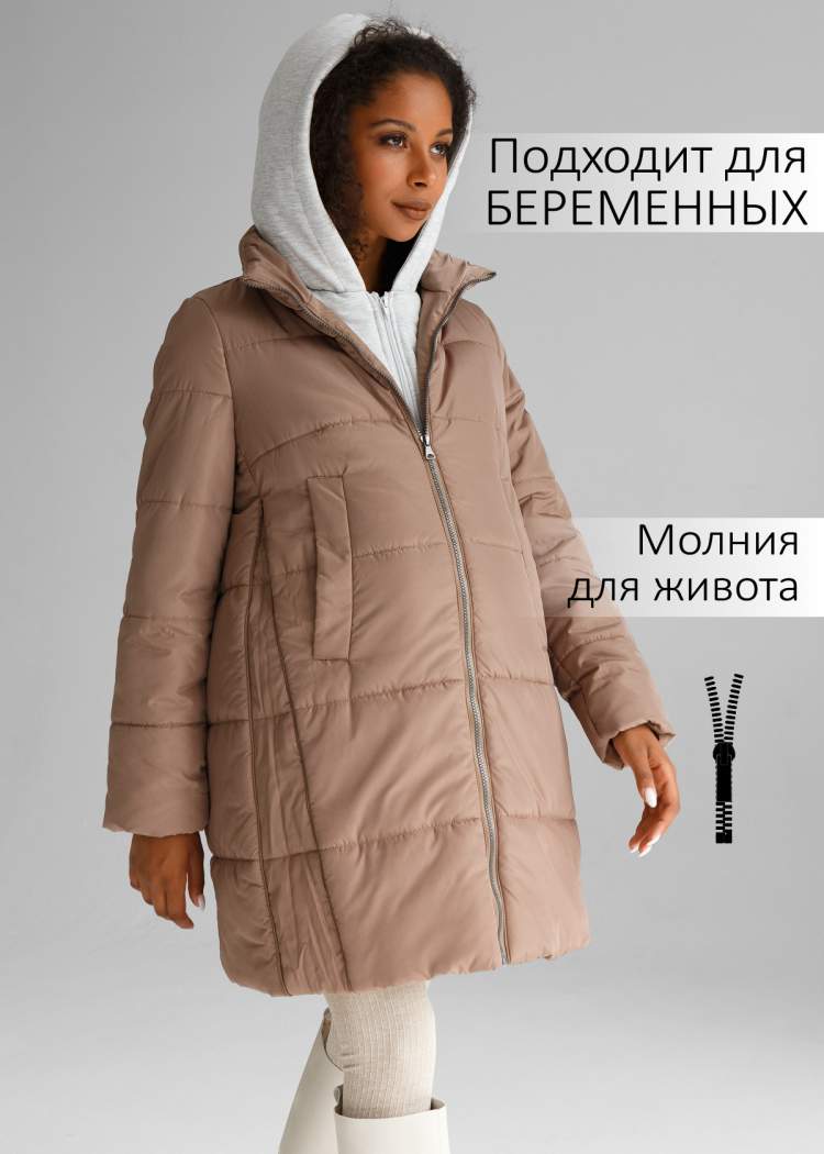 Куртка демисезонная ILM 2в1 Бриош для беременных; бежевый (Арт. 180201) Тип 2в1: обычная куртка и для беременных 
В комплекте: куртка с запасом на живот 
Утеплитель: Термофин (150 г/м2) 
Капюшон: не отстегивается 
Карманы: боковые открытые 
Кулиски по низу: нет 
Длина изделия (от плеча): 84 см 
Длина рукава: 65 см
Рекомендации по уходу: химчистка

Состав: 100% Полиэстер