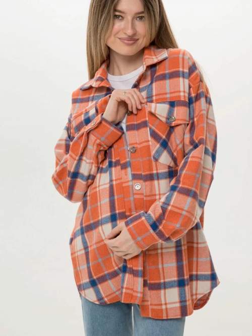 Рубашка EM для беременных и кормящих теплая фланель; оранжевый (Арт. 80372670)