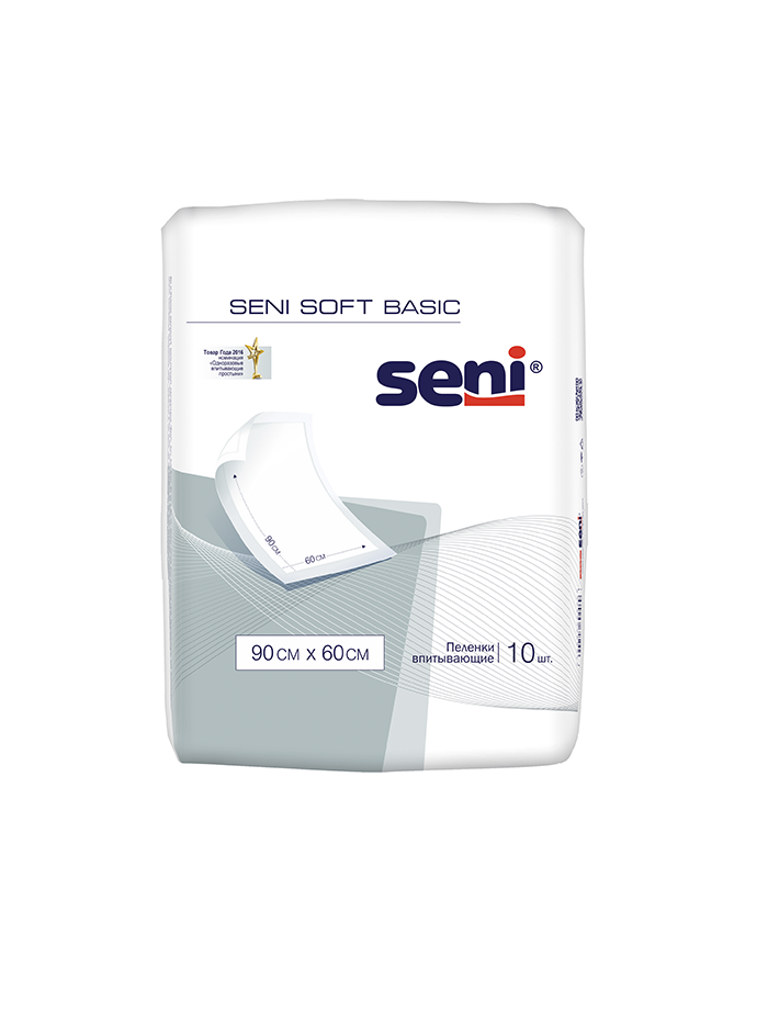 Пеленка SENI SOFT 60см*90см 10 шт. (арт. 16222) Впитывающие пеленки Seni Soft предназначаются для осуществления дополнительной защиты при уходе, например, при смене подгузника или при проведении гигиенических процедур, за малоподвижными пациентами с предписанным длительным постельным режимом, и/или диагнозом недержание мочи и кала.
Пеленки Seni Soft надежно защищают постельное белье, коляски, пеленальные доски и иные любые подлежащие площади от несанкционированных протеканий и попадания загрязнений из-за неточного подбора гигиенических средств, а также препятствуют нежелательному контакту жидкости и кожи пациента с аэрацией. Впитывающие пеленки Seni Soft показаны для ухода за младенцами, в качестве защиты постельных принадлежностей от протеканий и загрязнений.