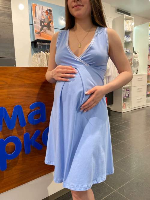 Сорочка VM Monika для кормления; голубой (Арт. 4503)