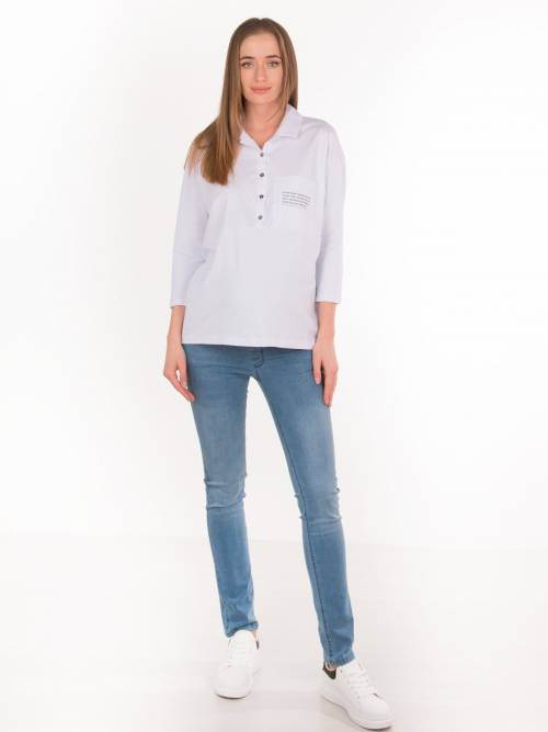 Рубашка EM комбинированная для беременных и кормящих; белый (Арт. 80050170)