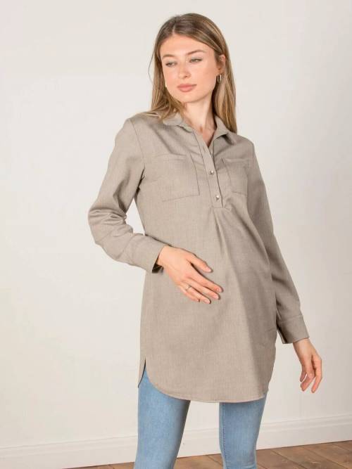 Блуза-рубашка для беременных и кормящих ЕМ; коричневый (Арт. 80250670)