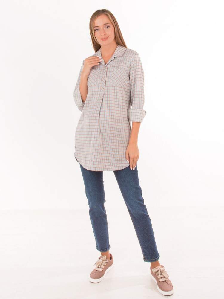 Рубашка EM для беременных и кормящих фланель; голубой (Арт. 80251170) Рубашка для беременных и кормящих мам из мягкой фланели. Расстегнув пуговицы на груди можно покормить малыша.
Состав: 100% хлопок