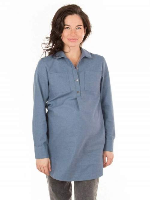 Блуза-рубашка для беременных и кормящих ЕМ; синева (Арт. 80253370)