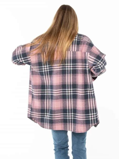Рубашка EM для беременных и кормящих теплая фланель; синий/розовый (Арт. 8037031270)