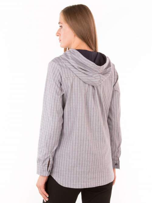 Рубашка EM для беременных и кормящих фланель с капюшоном; серый (Арт. 80361370)