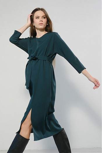 Платье MS "Лори" для беременных и кормящих; тёмно-зелёный (Арт. 60191)