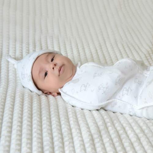 Пеленка-кокон с шапочкой для новорожденных FO 0-2 месяцев; белый (Арт. 0200190)