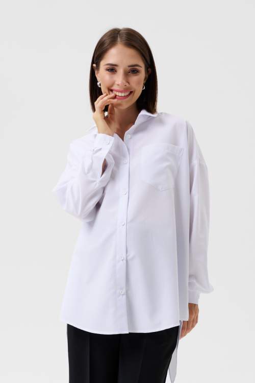 Рубашка НМ для беременных и кормящих; белый 46 (арт.1102502)